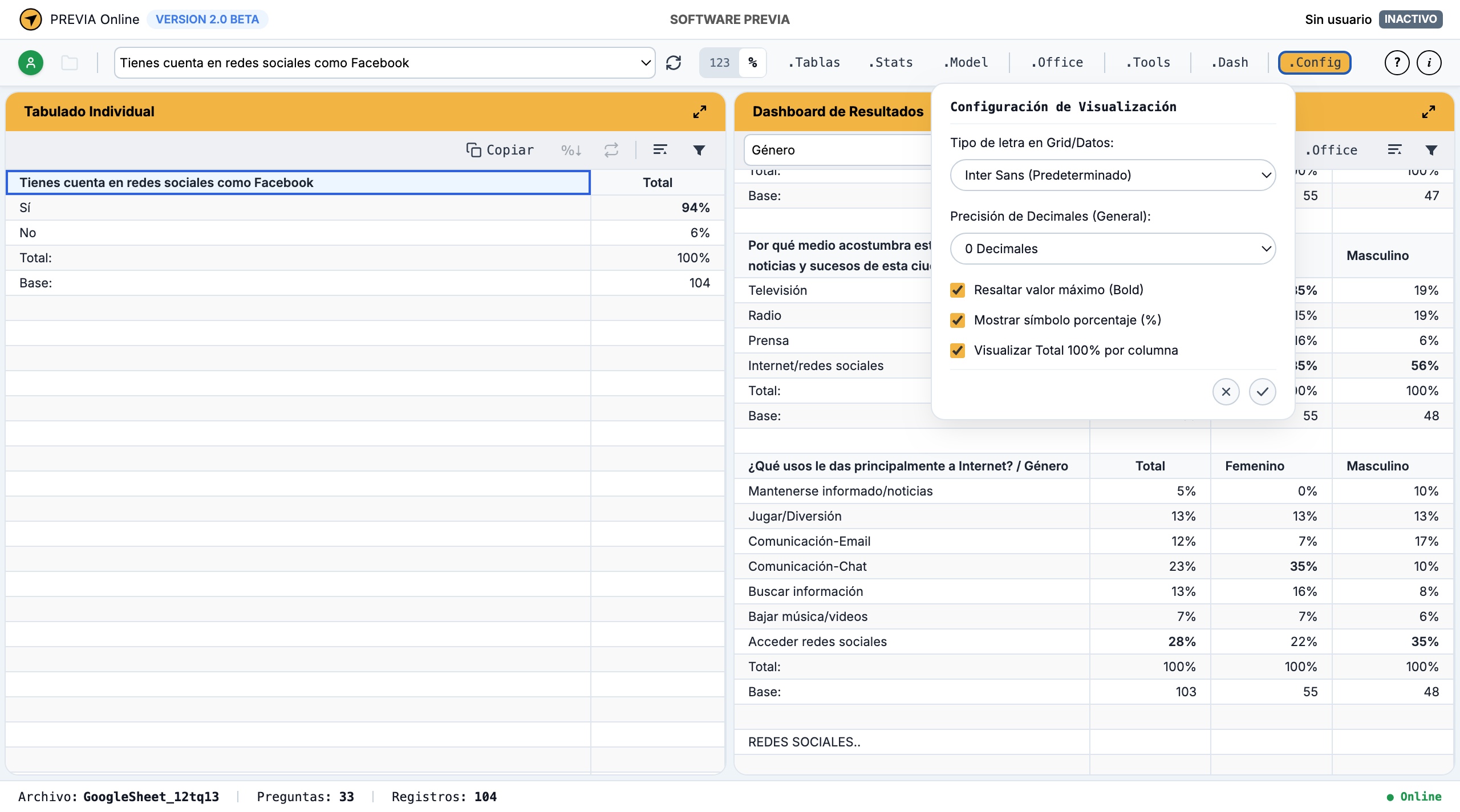 PREVIA Online 2.0 BETA - Captura 1